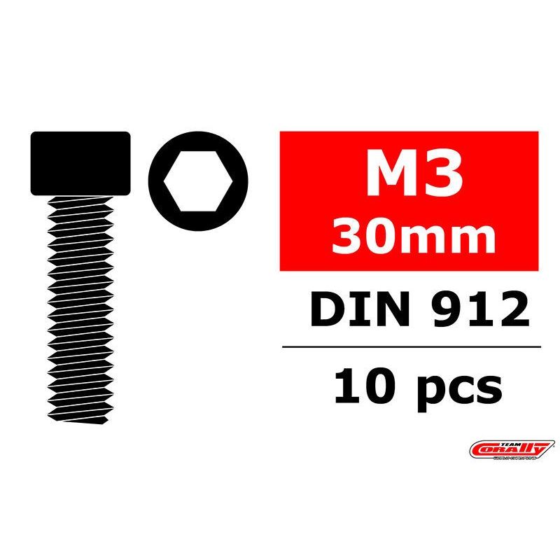 Șuruburi din oțel M3 x 30mm cu cap hexagonal interior