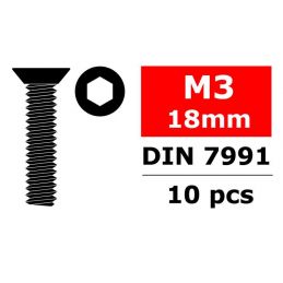 Șuruburi din oțel M3 x 18 mm cu cap plat hexagonal