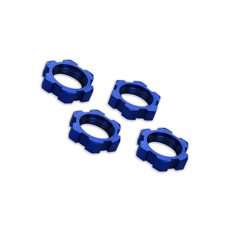 Piulite fixare roti 17mm eloxate albastru (4)