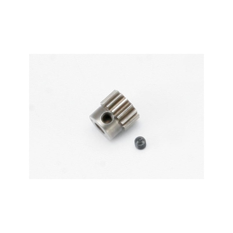 Pinion 14 dinti ( pas metric 0,8, compatibil cu pas 32) (pentru ax de 5 mm) / șurub de fixare