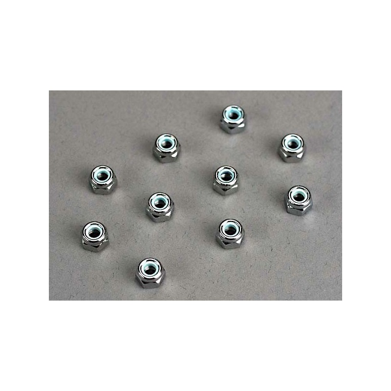 Piulite cu flansa antidesfacere din nylon de 4mm (10 buc)