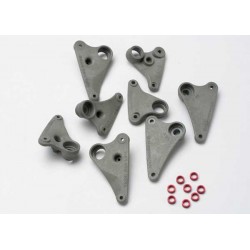 Suport brate amortizoare din aluminiu (8 buc) cu distantiere rosii(8 buc)