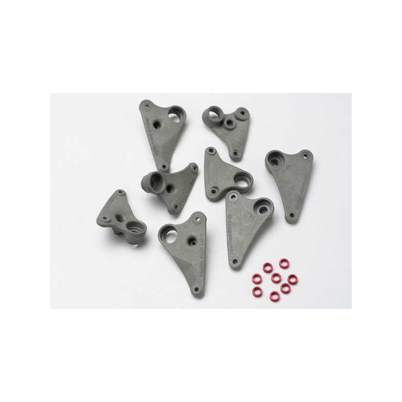 Suport brate amortizoare din aluminiu (8 buc) cu distantiere rosii(8 buc)