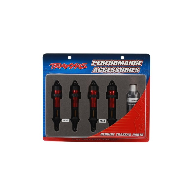 Amortizoare GTR rosii din aluminiu asamblate fara arcuri(2 buc)