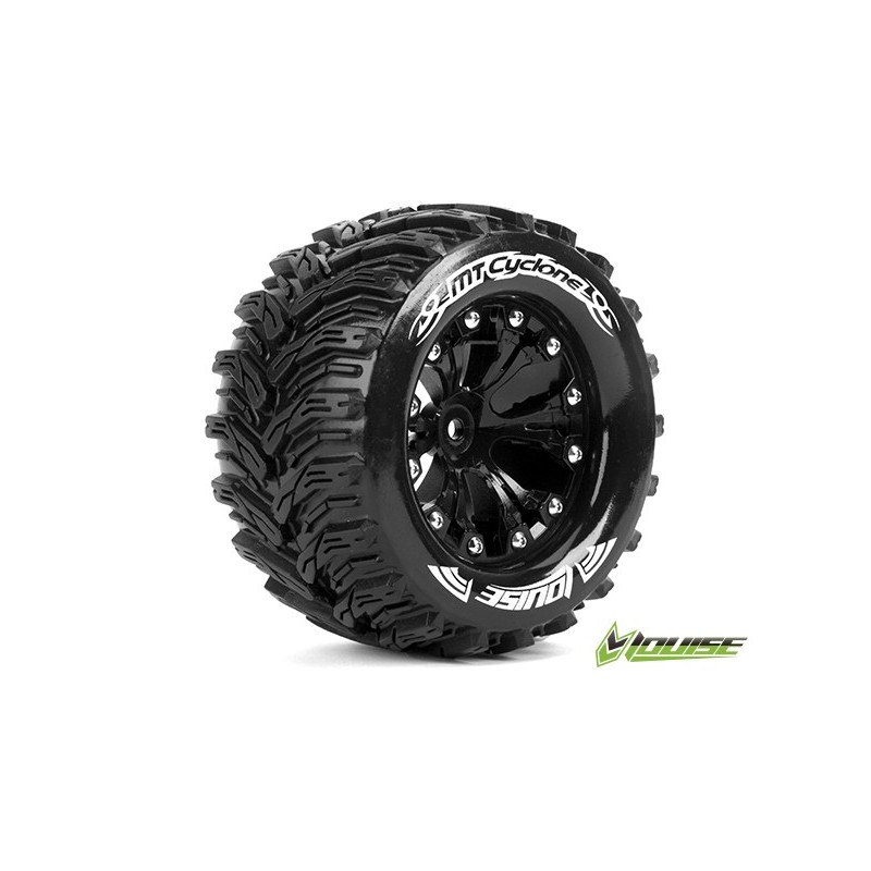 Roti negre cu anvelope Louise MT-Cyclone 2.8" scara 1/10